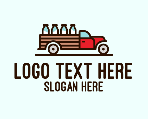Dairy Product - Milk Truck Delivery logo design