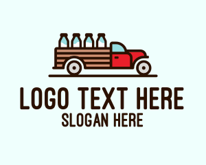 Milk Truck Delivery Logo