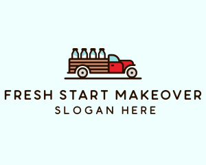 Milk Truck Delivery logo design