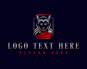 Viking - Gladiator Hero Woman logo design