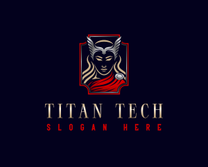 Titan - Gladiator Hero Woman logo design