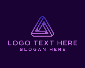 Letter A - Cyber Tech Triangle logo design