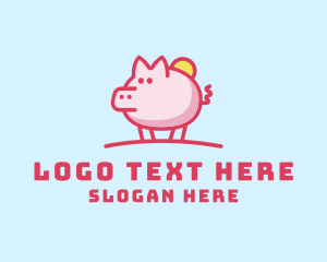 Piglet - Sunshine Pig Cartoon logo design