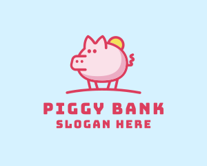 Sunshine Pig Cartoon logo design