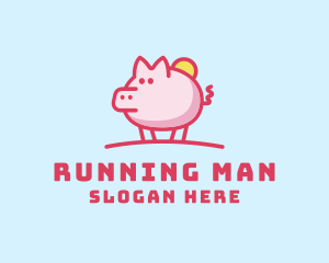 Barn - Sunshine Pig Cartoon logo design