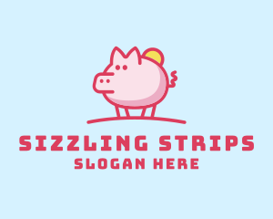 Bacon - Sunshine Pig Cartoon logo design