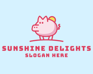 Sunshine - Sunshine Pig Cartoon logo design