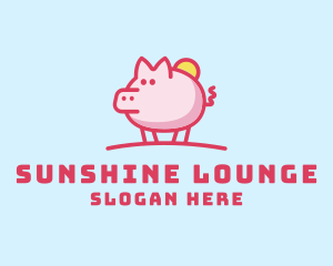 Sunshine Pig Cartoon logo design