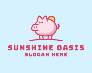 Sunshine Pig Cartoon logo design