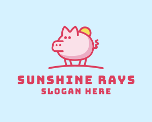 Sunshine Pig Cartoon logo design