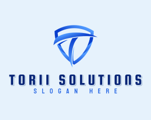 Shield Business Letter T logo design