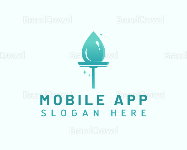 Water Droplet Squeegee Logo