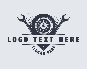 Wheel - Mechanic Tire Repair Wrench logo design