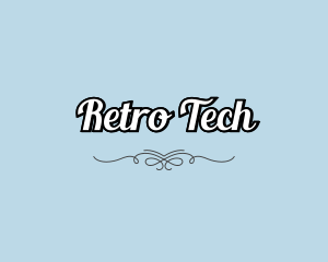 Retro Script Ornament logo design