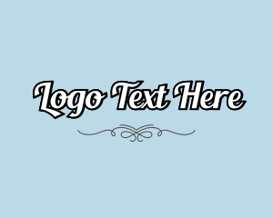 Text - Retro Script Ornament logo design