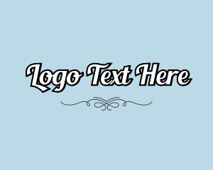 Retro Script Ornament Logo