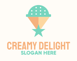 Yogurt - Pistachio Ice Cream Star logo design