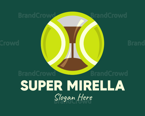 Green Tennis Ball Hourglass Logo