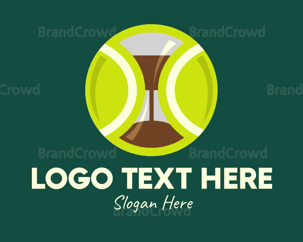 Green Tennis Ball Hourglass Logo