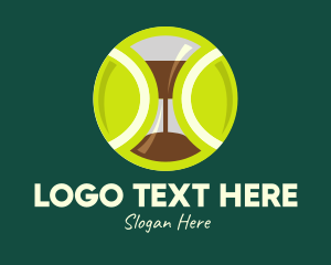 Time - Green Tennis Ball Hourglass logo design