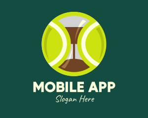 Green Tennis Ball Hourglass Logo