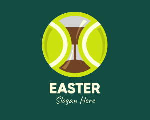 Professional Tennis Player - Green Tennis Ball Hourglass logo design