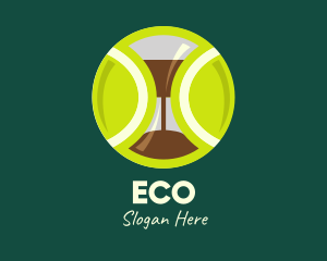 Sporting Event - Green Tennis Ball Hourglass logo design