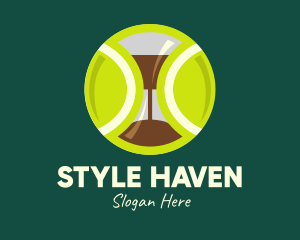 Sandglass - Green Tennis Ball Hourglass logo design