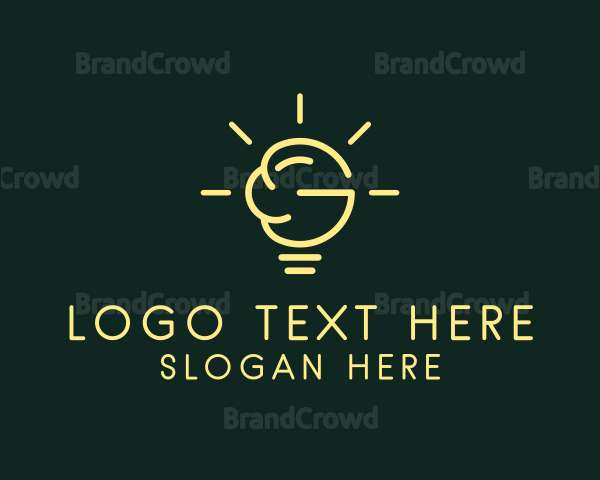 Brain Lightbulb Letter G Logo