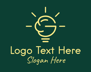 Minimalist - Brain Lightbulb Letter G logo design