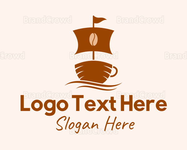 Brown Coffee Boat Logo