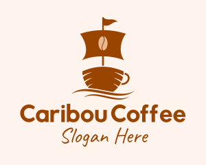 Brown Coffee Boat logo design