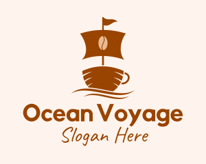 Brown Coffee Boat logo design