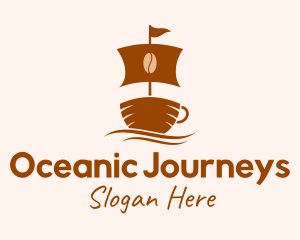 Voyage - Brown Coffee Boat logo design