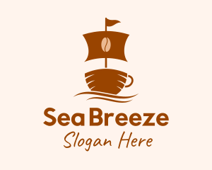 Brown Coffee Boat logo design