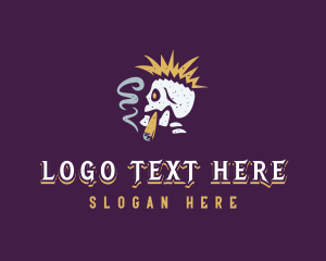 Mascot - Cigar Skull Smoker logo design