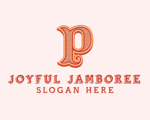 Carnival - Victorian Retro Boutique Letter P logo design