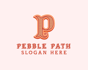 Victorian Retro Boutique Letter P logo design