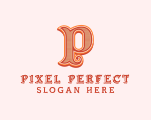 Victorian Retro Boutique Letter P logo design