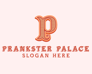 Victorian Retro Boutique Letter P logo design