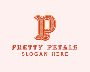 Victorian Retro Boutique Letter P logo design