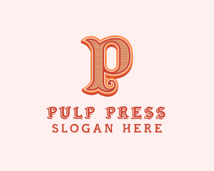 Victorian Retro Boutique Letter P logo design