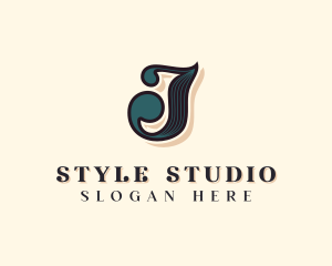 Hairdresser Styling Salon Letter J logo design