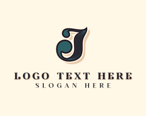 Retro - Hairdresser Styling Salon Letter J logo design