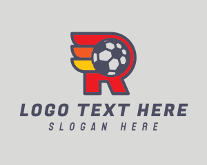 Varsity - Football Sports Letter R logo design