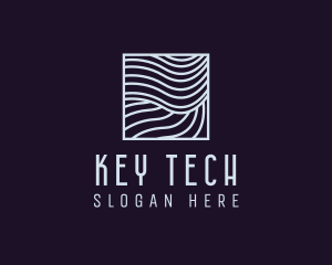 Modern Tech Waves logo design