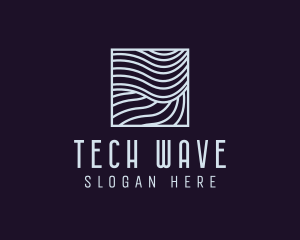 Modern Tech Waves logo design