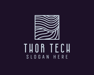 Modern Tech Waves logo design