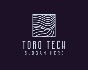 Modern Tech Waves logo design