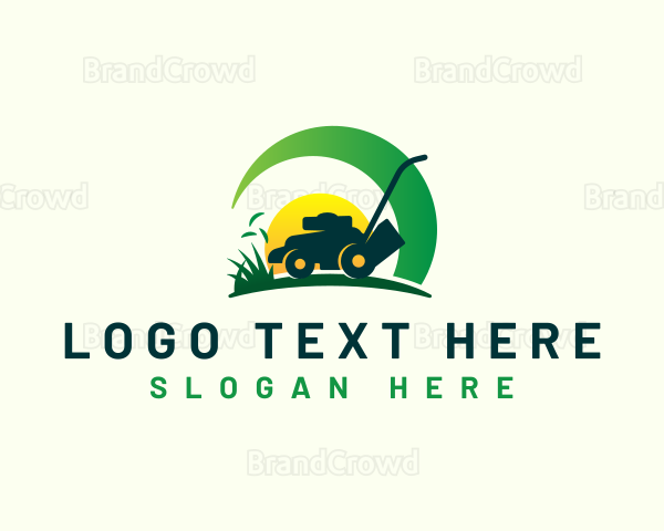 Lawn Mower Grass Logo